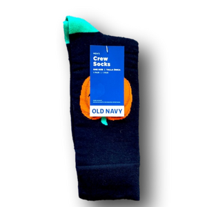 3/$18 Pumpkin Jack-O-Lantern Halloween Funny Novelty Crew Socks - Brand New